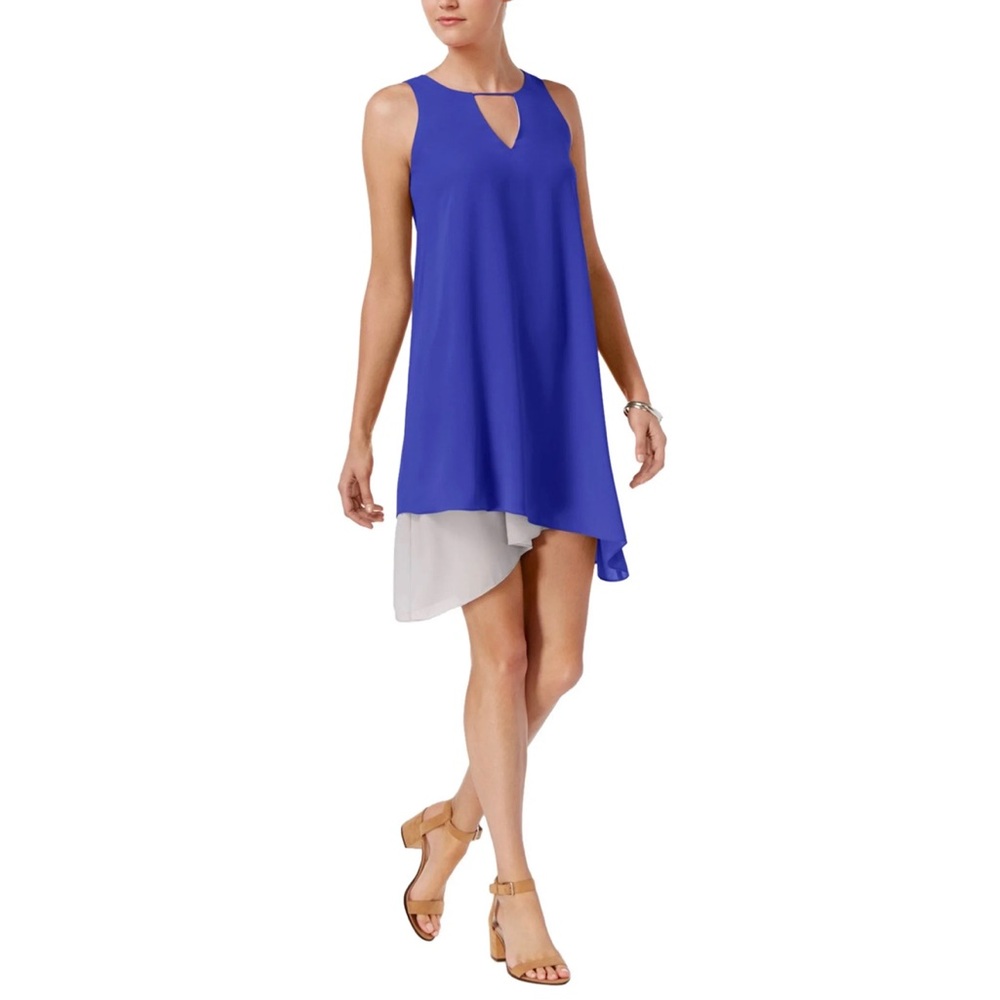 Bar III Blue Keyhole Shift Dress size M New with tags